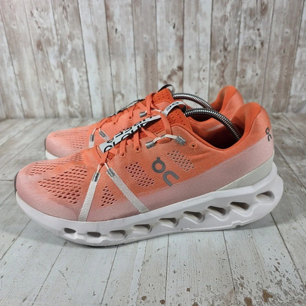 On Cloudsurfer Mens 11.5 Orange Pink Running Shoes 3MD10421204 CloudTec Phase